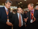 Right to left: H.Bindslev, F4E Director, welcomes J.Sanchez, CIEMAT Director and P.Torres, Secretary of Enterprise and Competitiveness of Catalonia at the F4E exhibition stand