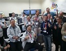Team photo in the LIPAc Control Room celebrating the successful acceptance test of the deuteron source designed and constructed by CEA