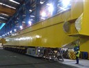 One of the four crane beams manufactured to support the 2 x 750 tonnes crane that will be installed in the Assembly Hall building, January 2016.  F4E – NKM/Reel ©