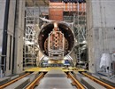 Positioning the SPIDER Beam source with the handling tooling to its final location, ITER Neutral Beam Test Facility, Consorzio RFX, Padua, Italy