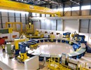 Setting up the conductor winding tooling station, ITER PF Coils facility, Cadarache.