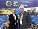 (L-R) Carlo Damiani, F4E Project Manager for ITER Remote Handling Systems congratulating Ian Grayson, Boiler Spine Programme Director of AMEC Foster Wheeler