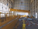 The first girder installed on the roof of the ITER Assembly Hall.
