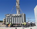 The two transformers being installed on the ITER site