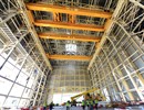 The four girders of the cranes that will lift the bulky ITER components have been installed in the Assembly Hall, July 2016, Cadarache