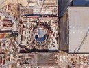 Aerial view of the Toakamak Building with the metallic lid installed, Caracrache, September 2017 © ITER Organization