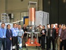 F4E, TED and EGYC representatives with the CW gyrotron prototype that passed all Factory Acceptance Tests