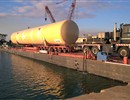 Loading the first quench tank on the convoy which will deliver the component to the ITER site, November 2016