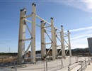 The first sections of the massive columns have been erected at the Assembly Hall building