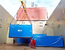 In total, 36 packages and the two lifting devices, together weighing a total of 322 tonnes, are now loaded on the ship (photo courtesy of DAHER).