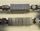 Critical Heat Flux experiment mock-ups, consisting of Copper-Chromium-Zirconium tubes inserted and joined to Tungsten monoblock tiles
